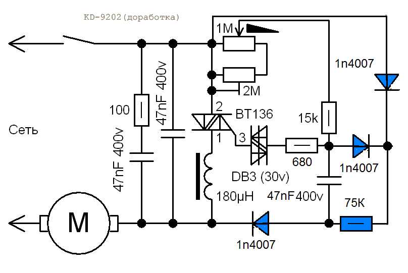 Схема регулятора оборотов болгарки на симисторе