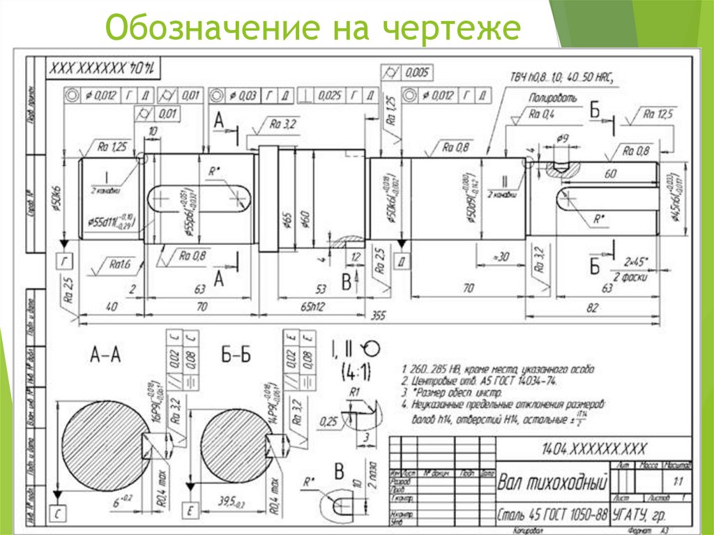 Обозначение чертежа детали