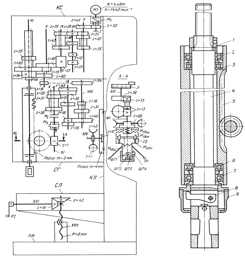 Шпиндель станка 2н118 чертеж