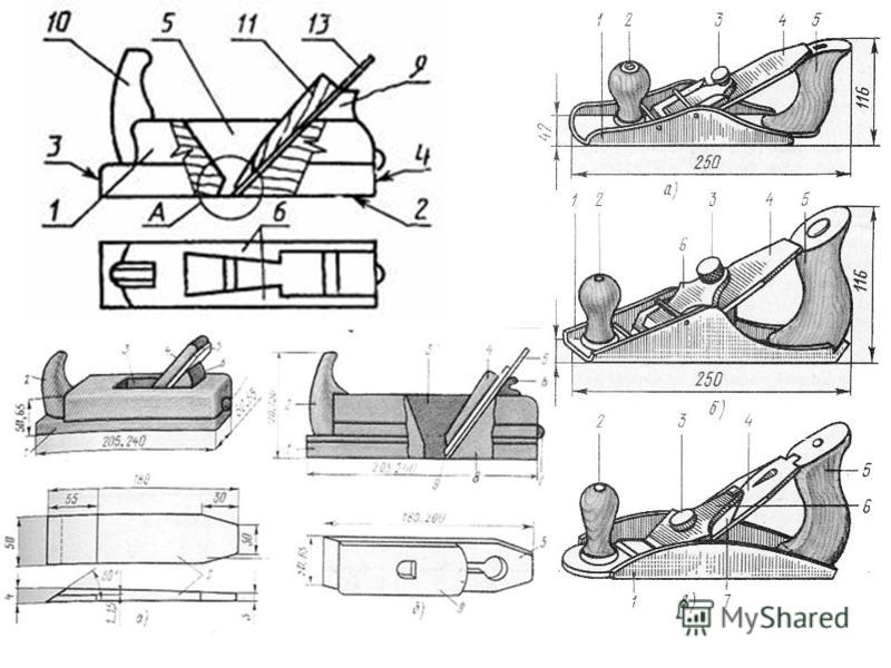 Чертеж рубанка из дерева