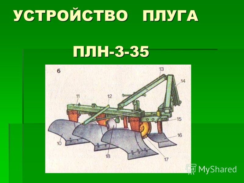 Схема плуга плн 3 35 с обозначениями