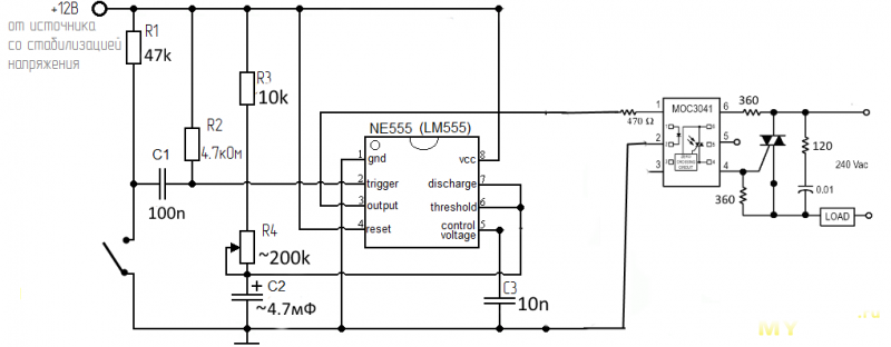 Схема споттера своими руками на симисторе