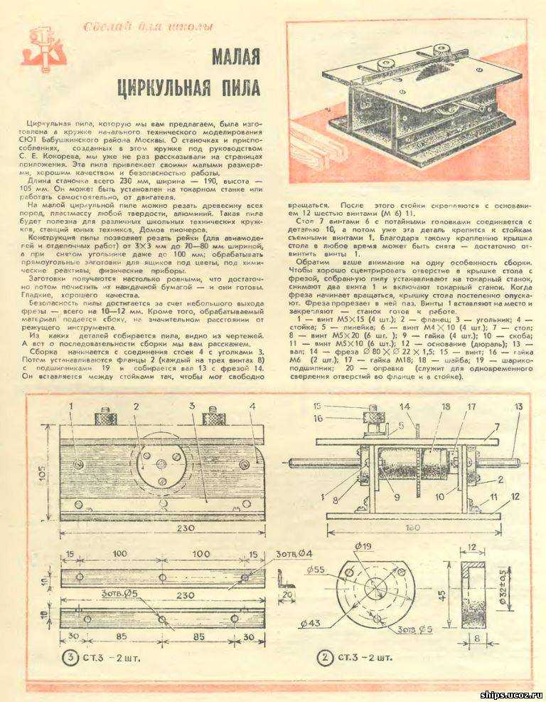 Циркулярка своими руками в домашних условиях чертежи