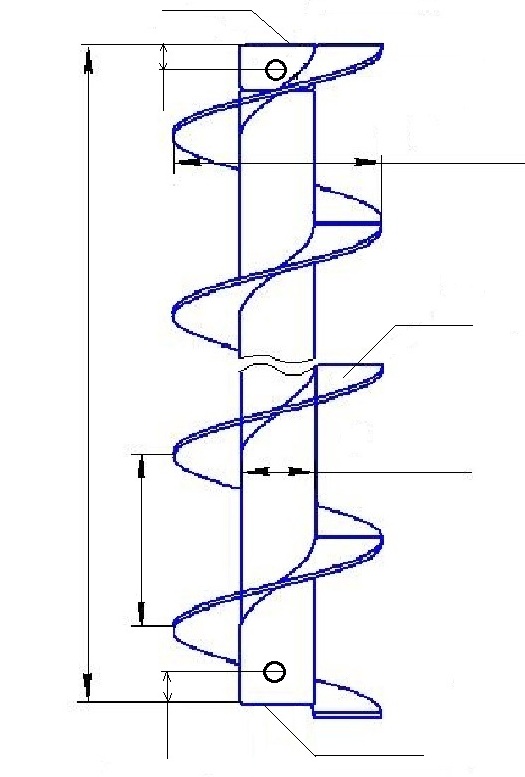 Буровой шнек чертеж