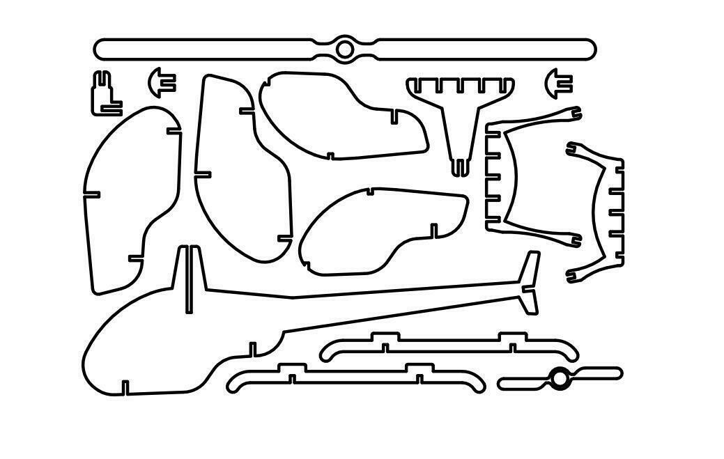 Вертолет чертеж из фанеры