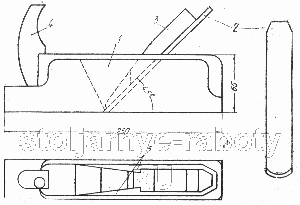 Чертеж рубанка из дерева