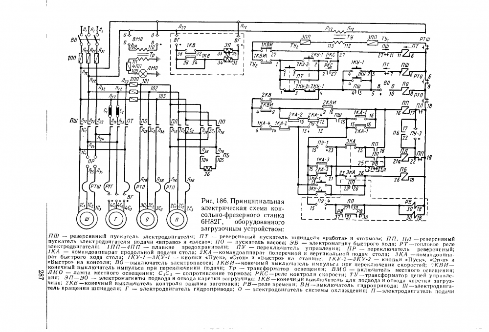 Электрическая схема станка 6р12