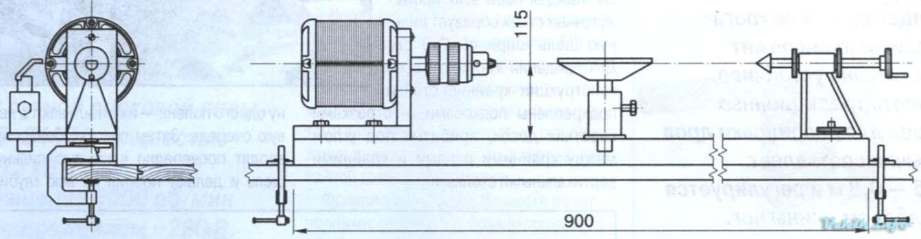 Токарный станок по дереву из дрели своими руками чертежи с размерами