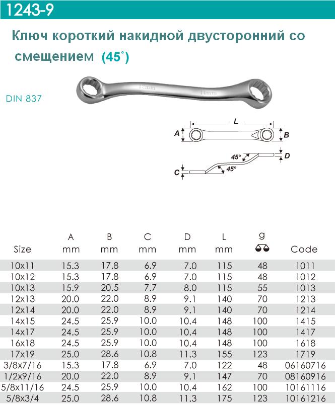 Чертеж накидного ключа