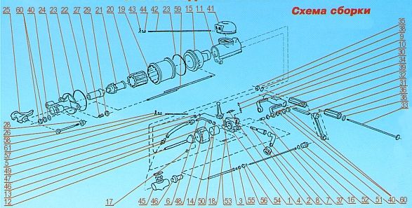 Схема сборки перфоратора makita 2450