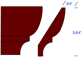 drawing of bed mould crown molding profile