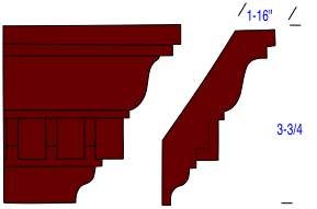 drawing of a dentil crown molding profile