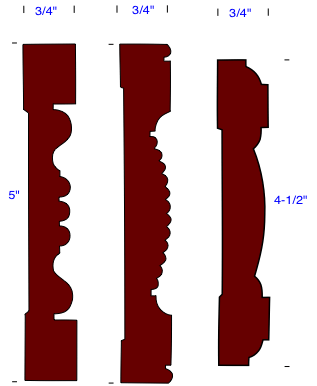 drawing of historic door casing profiles