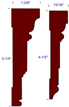 drawing of neoclassical door casing profiles