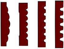 drawing of reed and fluted molding profiles