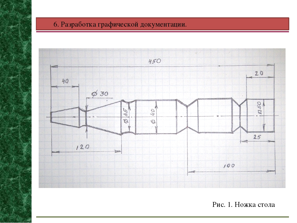 Чертеж подсвечника из дерева