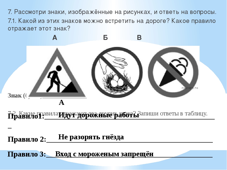 Рассмотри знаки изображенные на рисунках и ответь на вопросы впр 4