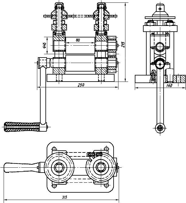 Вальцы ювелирные чертеж