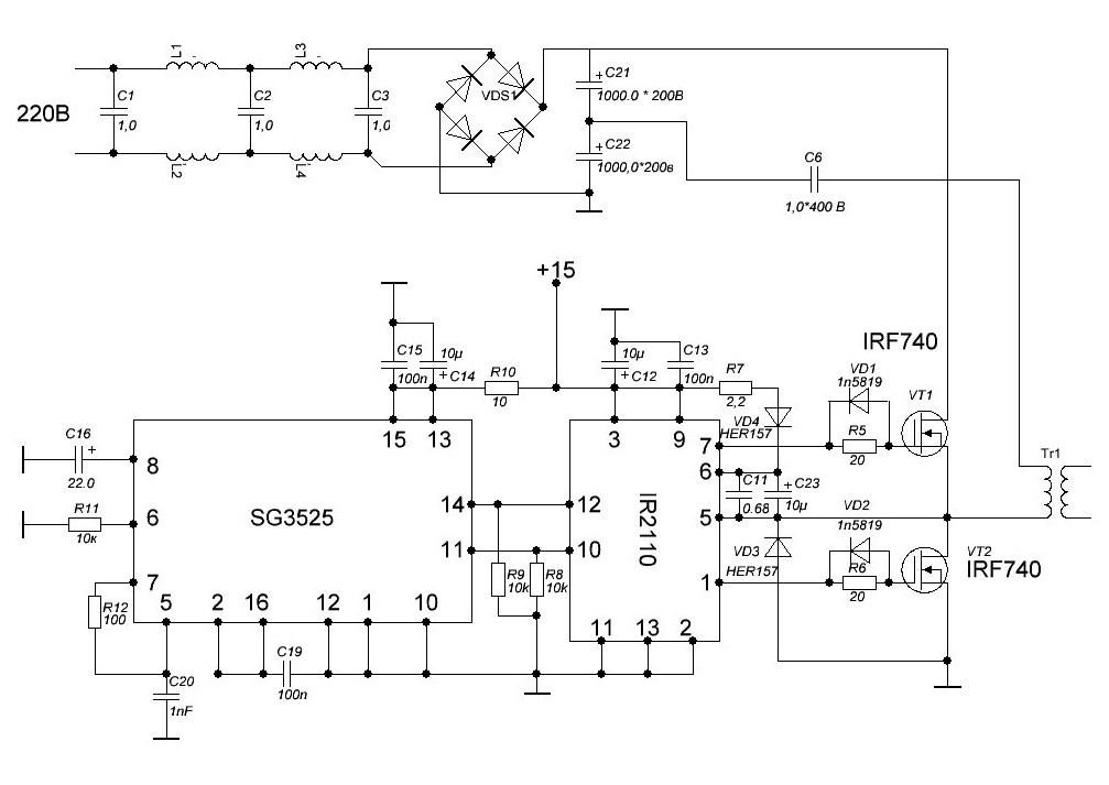 Сварочный инвертор на sg3525 схема