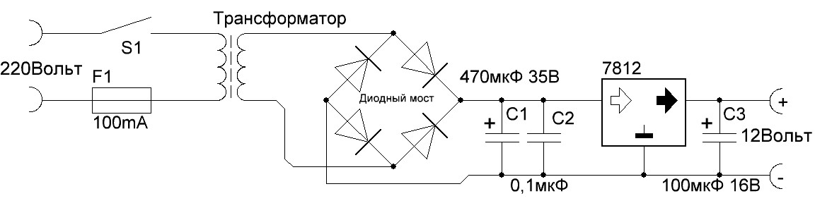 Схема от 0 вольт до 220 вольт