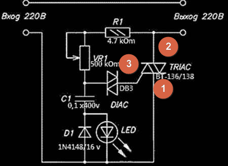 Схема регулятора оборотов болгарки на симисторе