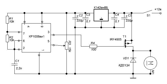 Регулятор оборотов электродвигателя 24в своими руками схема