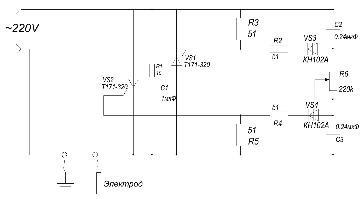 Схема регулятора мощности паяльника на симисторе от 0 до 100