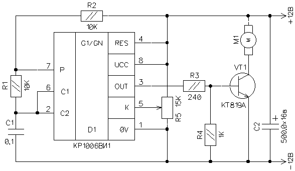 Схема регулятора оборотов двигателя на 12 вольт