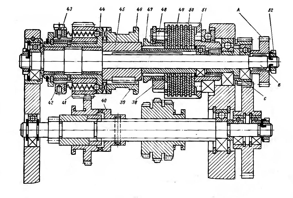 Кинематическая схема коробки подач фрезерного станка