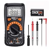 Digital Multimeter Auto-ranging with NVC, Test Amp Voltage Ohm Diode Continuity Frequency with Backlight LCD, Test Leads and Screwdriver - Tacklife DM02A