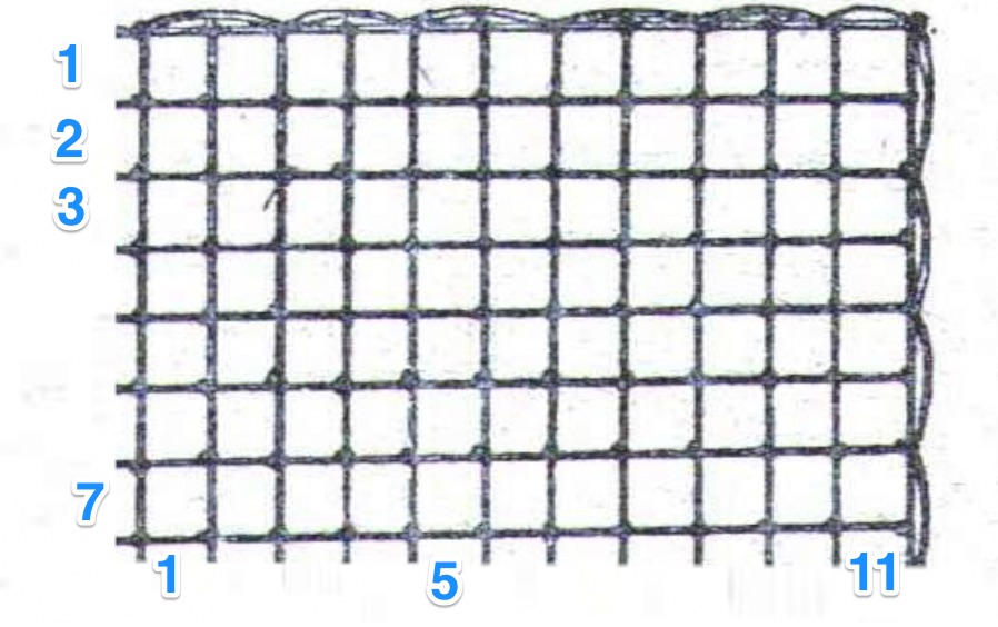 Схема плетения сетки из веревки