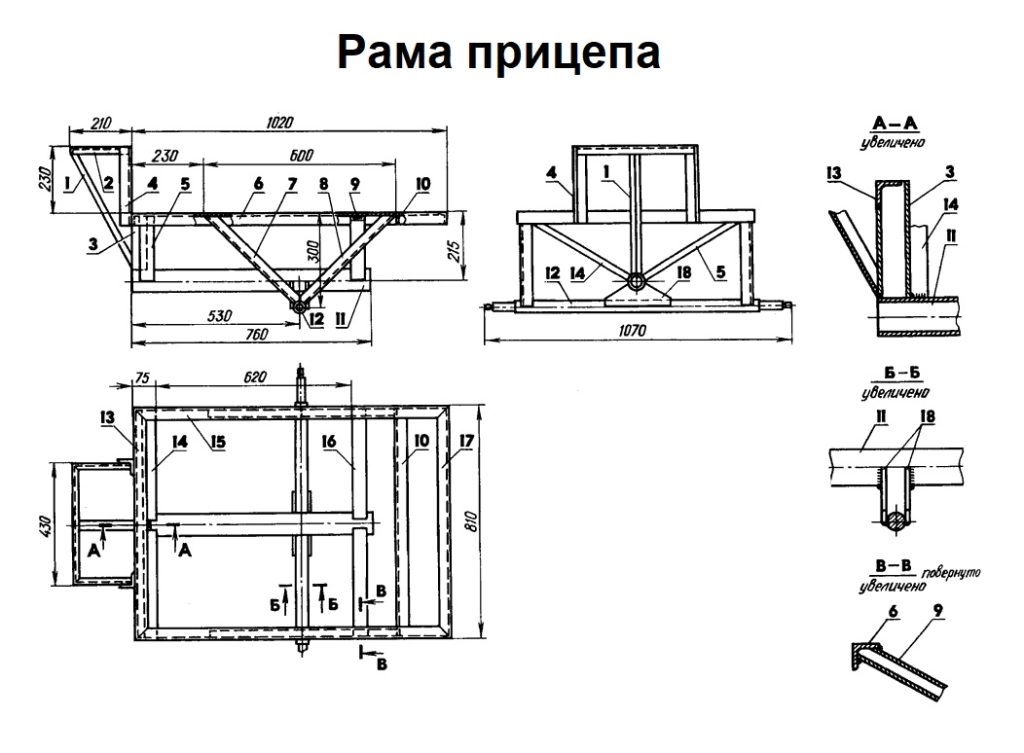 Рама прицепа