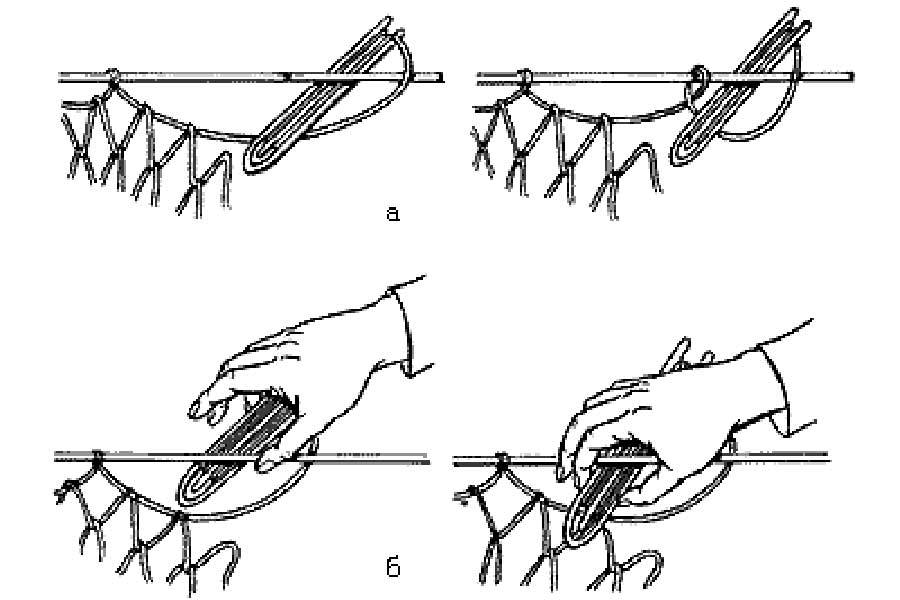 Схема вязания рыболовной сети