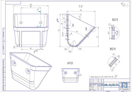 Чертеж ковша элеватора