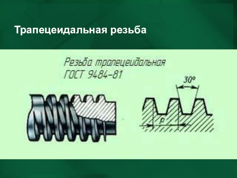 Изображение резьбы трапецеидальной резьбы