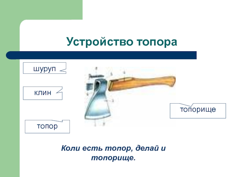 Строение топора. Составные части топора. Клин для топора.