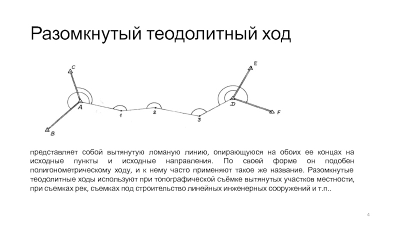 Назовите прием уплотнения разомкнутого. Типы теодолитных ходов. Разомкнутый ход в геодезии. Разомкнутый полигонометрический ход. Висячий теодолитный ход.