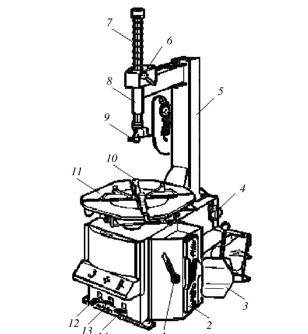 Шиномонтажный станок схема