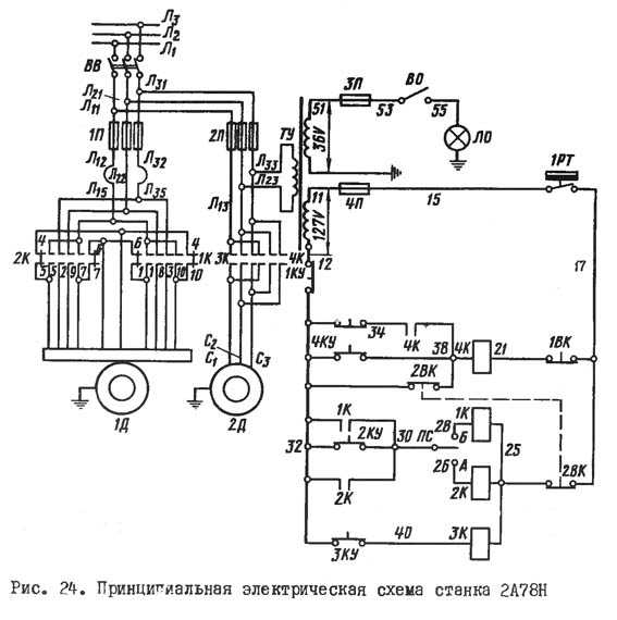 Станок 2а620 1 электрическая схема
